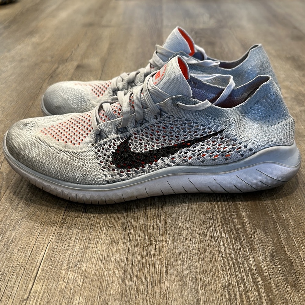 Nike Free RN Flyknit, White, Grey, Black